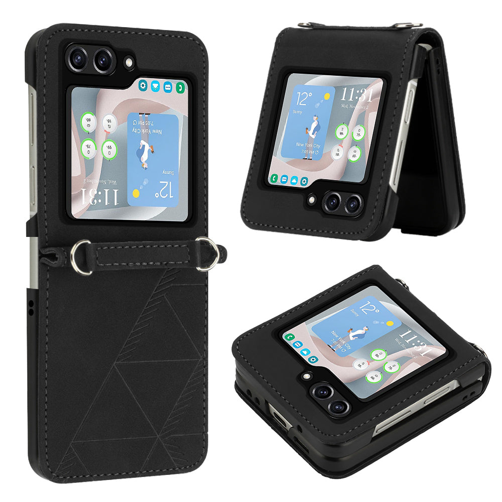 YB Imprinting Series-1 for Samsung Galaxy Z Flip5 5G PU Leather Phone Case Imprinted Phone Protective Cover YB Imprinting Series-1 for Samsung Galaxy Z Flip5 5G PU Leather Phone Case Imprinted Phone Protective Cover